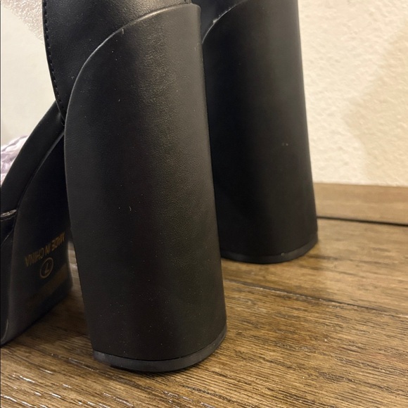 NIB [Lurnyet] Dreamer Black Platform Ankle Strap Platform Chunky Heels Women’s 7 - Picture 6 of 12